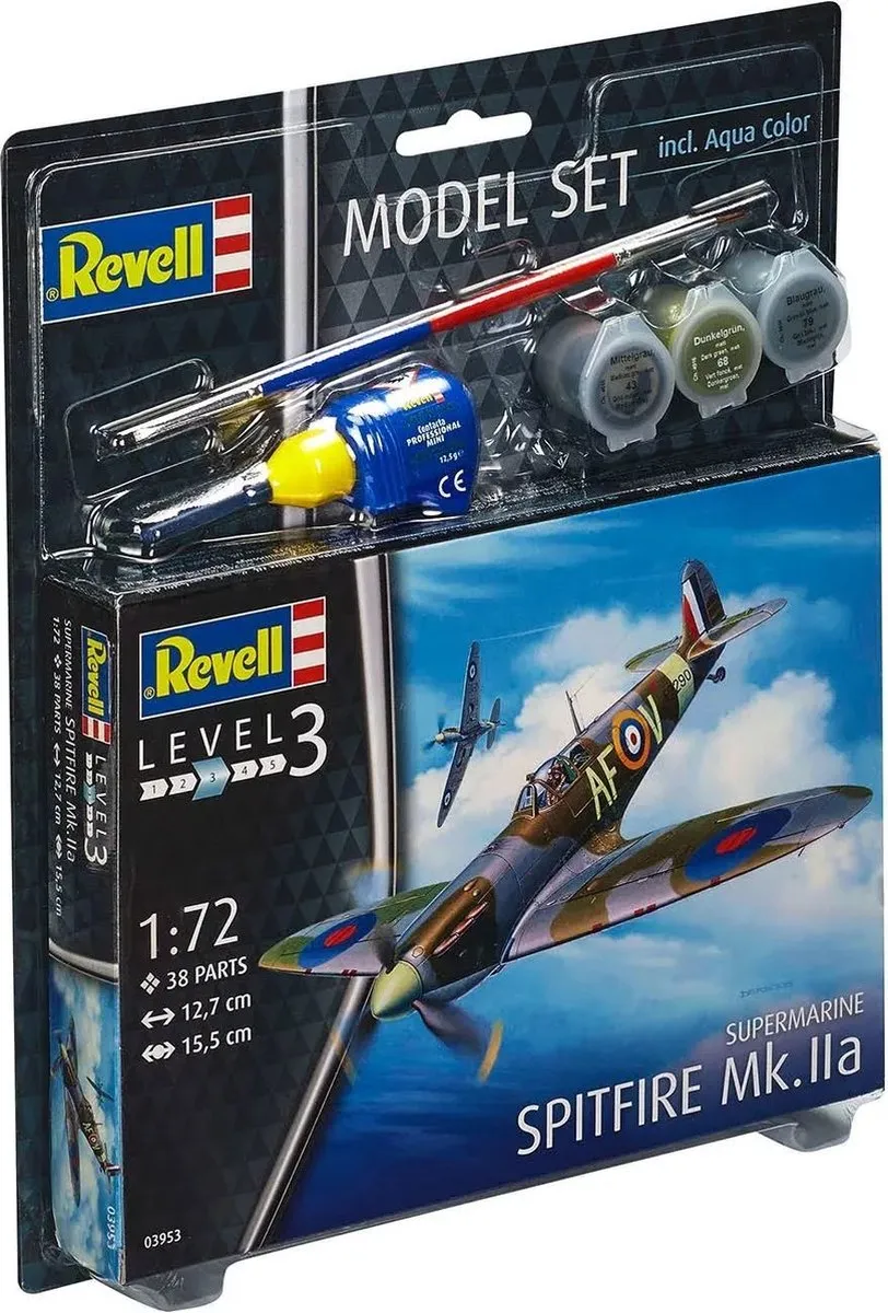 Revell 63953 Spitfire Mk IIa Modelbouwpakket 1:72 - Militaire voertuigen - 38 Onderdelen
