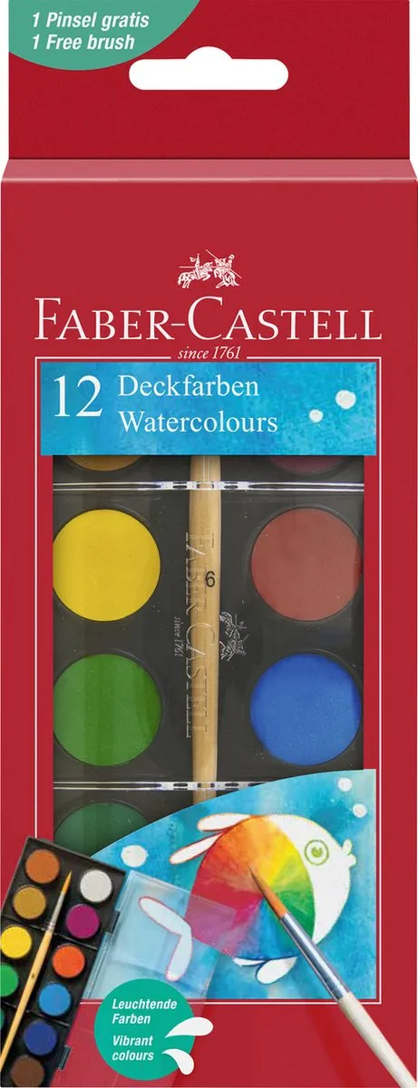Faber-Castell Waterverfset FC-125017 - 12 Kleuren 30ml