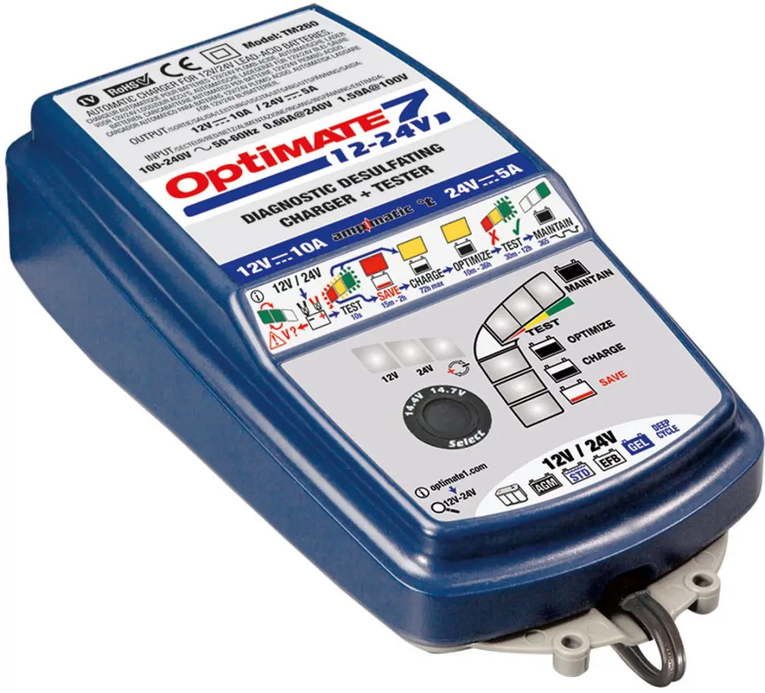 Tecmate OptiMate 7 TM260 Acculader - 12V/24V 10A - afbeelding 5 van 6