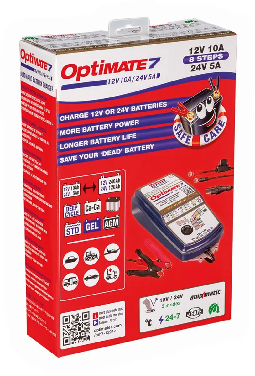 Tecmate OptiMate 7 TM260 Acculader - 12V/24V 10A - afbeelding 4 van 6