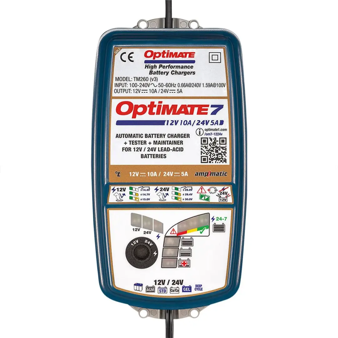 Tecmate OptiMate 7 TM260 Acculader - 12V/24V 10A - afbeelding 2 van 6