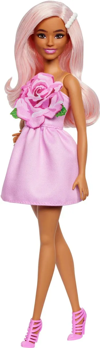 Barbie Pop 2016189 - Modepop - Roze jurk & haar