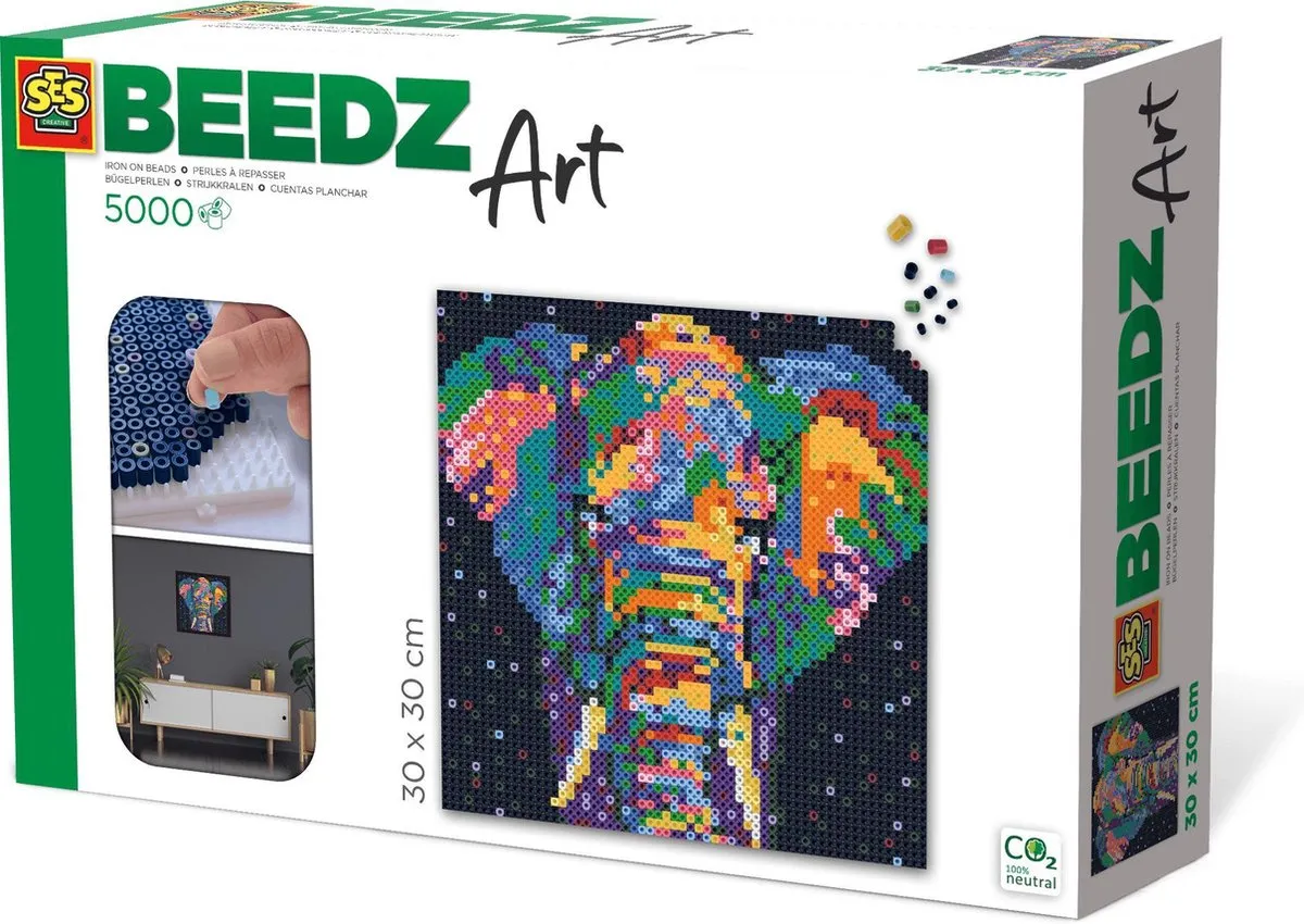 SES Creative Beedz Art Olifant Fantasie Strijkkralen - 5000 Stuks - 10 Kleuren
