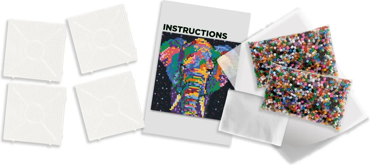 SES Creative Beedz Art Olifant Fantasie Strijkkralen - 5000 Stuks - 10 Kleuren