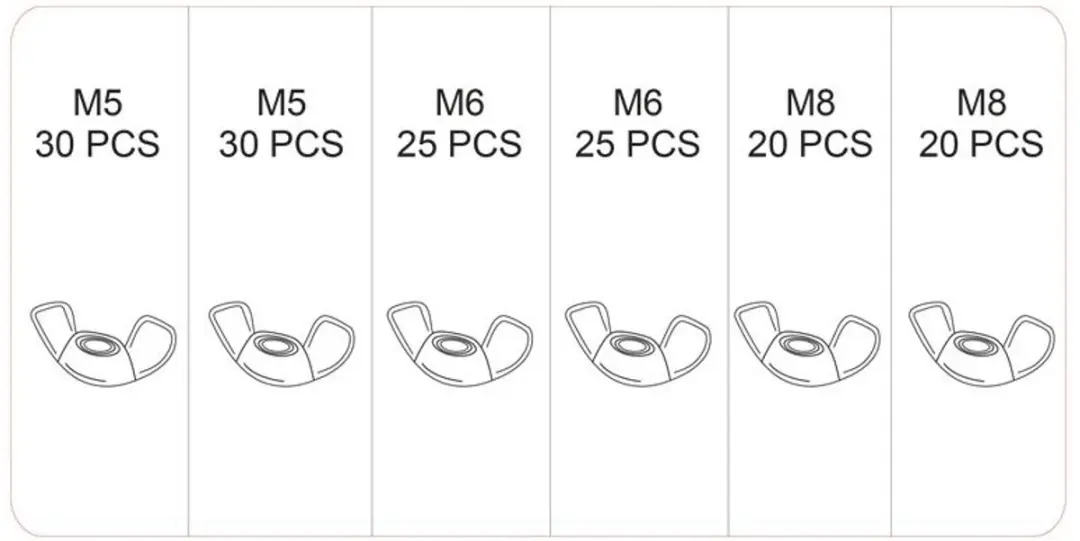 Topgear Vleugelmoeren assortiment 150 delig
