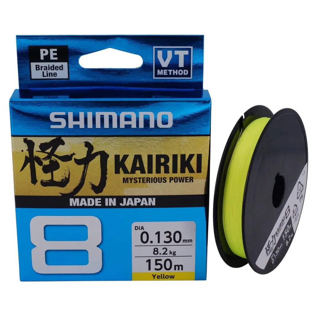 Shimano Kairiki 8 Braid 0.19mm - 150m - Geel