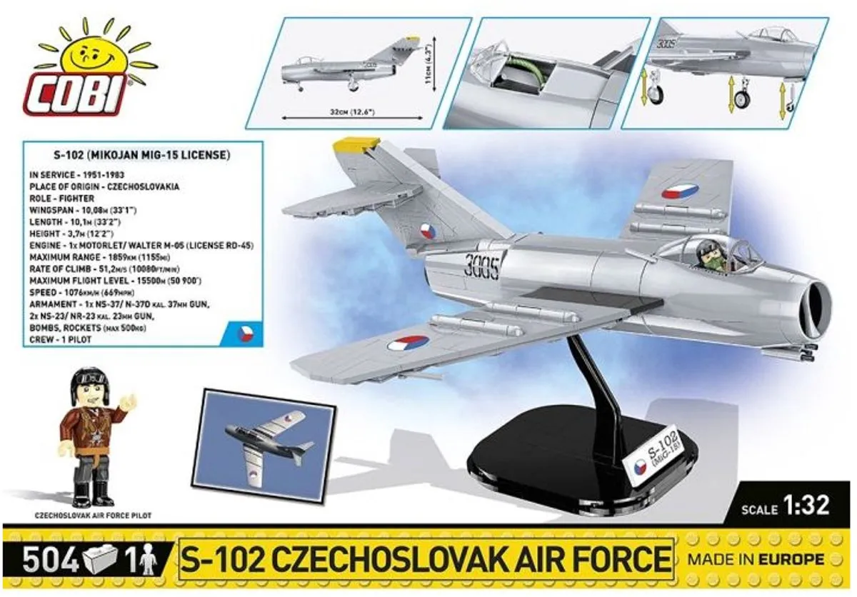 Cobi 5821 S-102 Tsjechoslowaakse Luchtmacht - 504 Stuks - 1:32