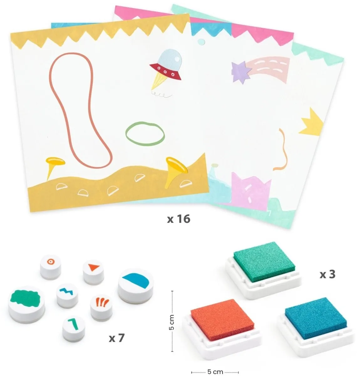 Djeco Stempels Up and Away - Meerkleurig