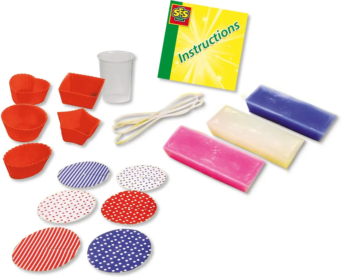 SES Creative Hobby Pink Geurkaarsen Knutselset - 5 Vormpjes 3 Kleuren