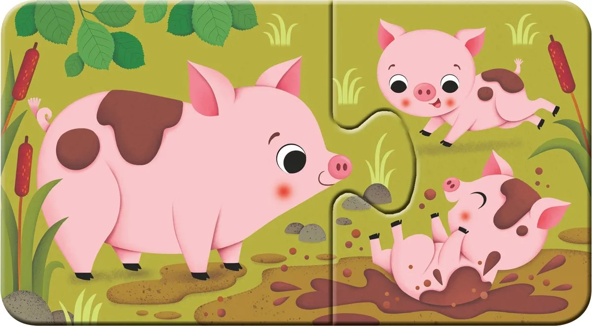 Ravensburger Dieren en hun Kleintjes My First Puzzels 9x2 Stuks