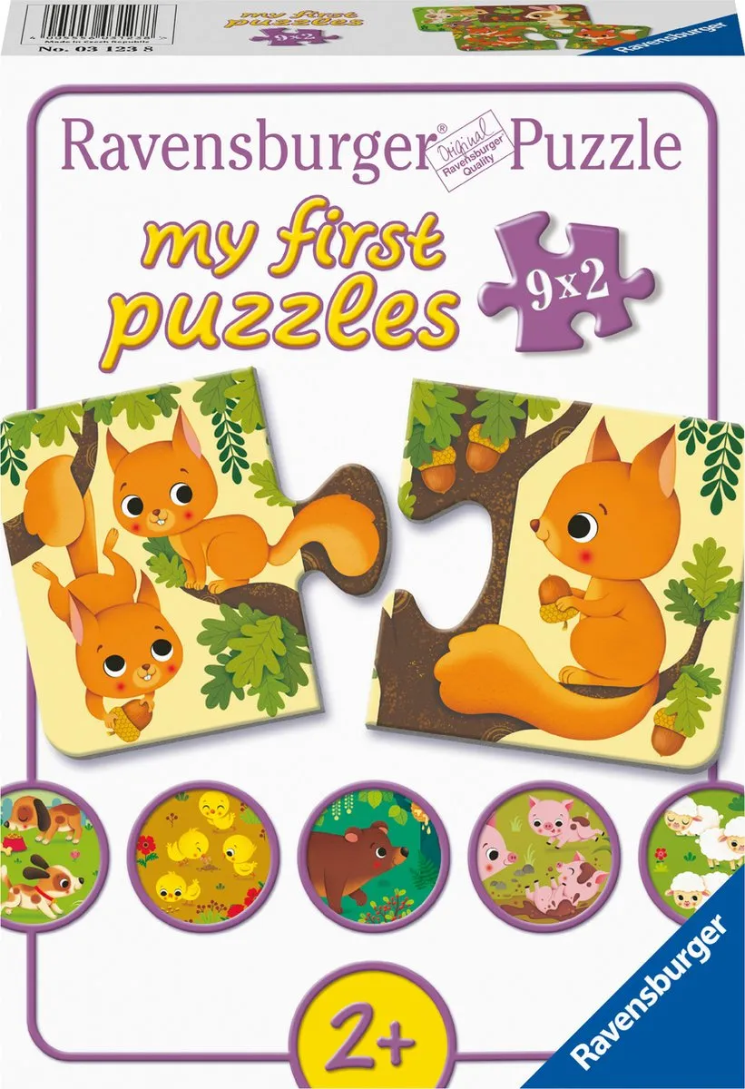 Ravensburger Dieren en hun Kleintjes My First Puzzels 9x2 Stuks