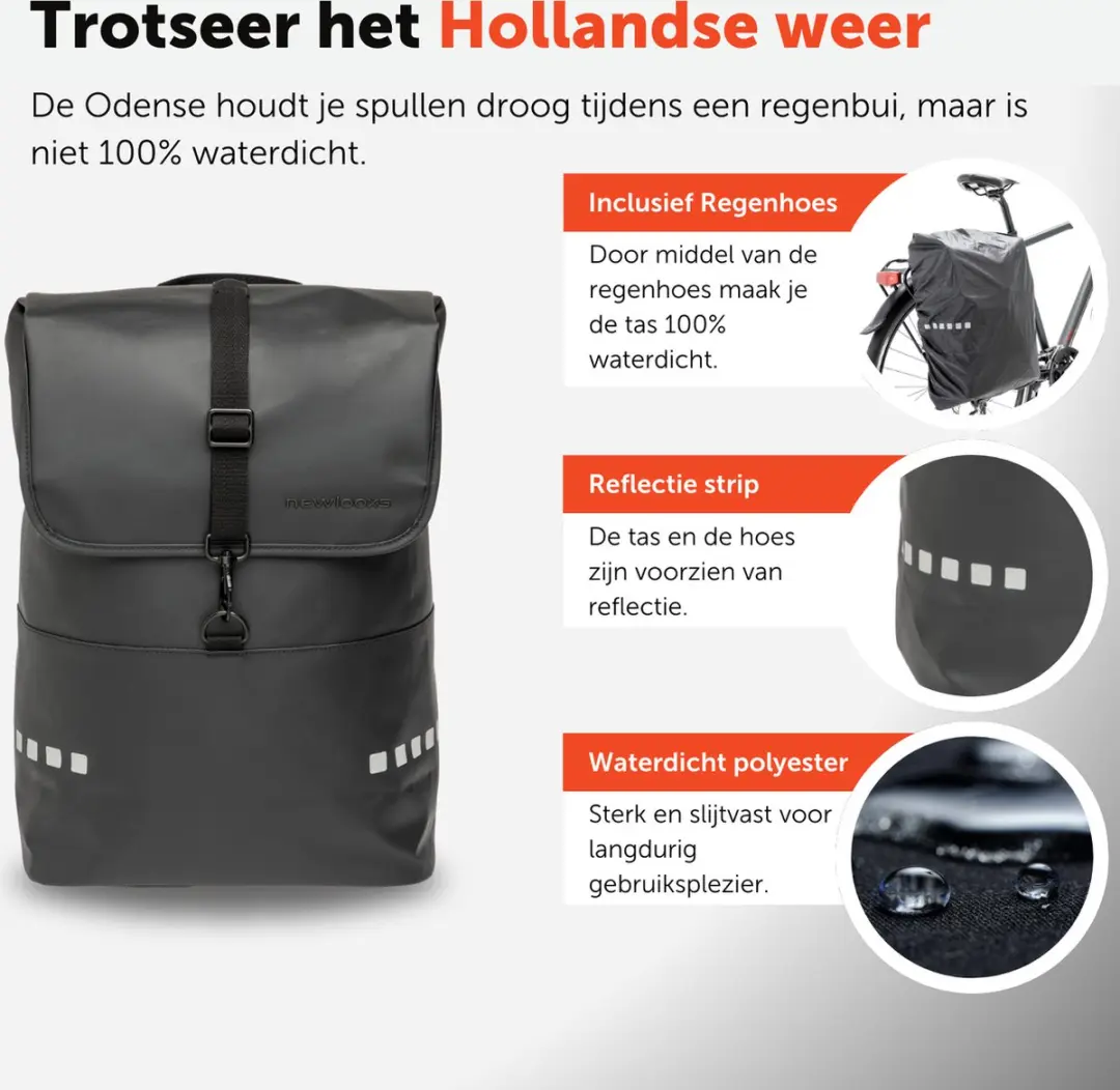 New Looxs Odense Backpack Fietsrugzak 15" - 18L - Zwart - afbeelding 4 van 6