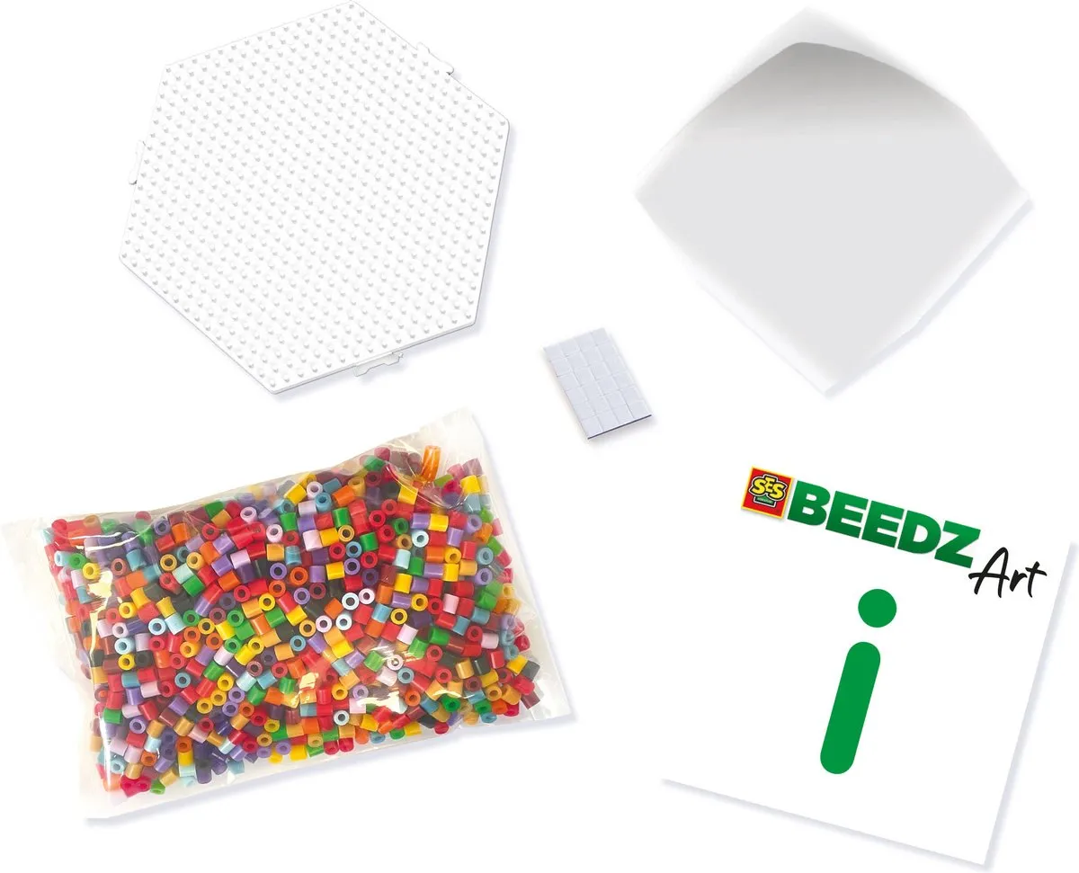 SES Creative Beedz Art 3D Mini Bloemen Boeket - 1600 Strijkkralen - 8 Kleuren