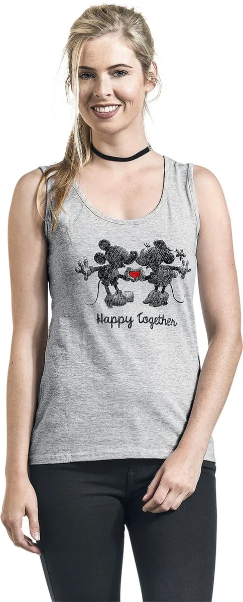 Disney Mickey Mouse Happy Together Dames Top - Grijs gemêleerd