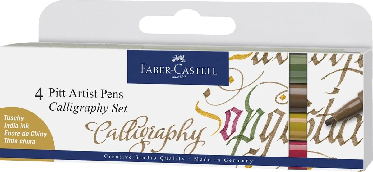 Faber-Castell Pitt Artist Pen Kalligrafie Set 4-delig - FC-167505 - Multicolor