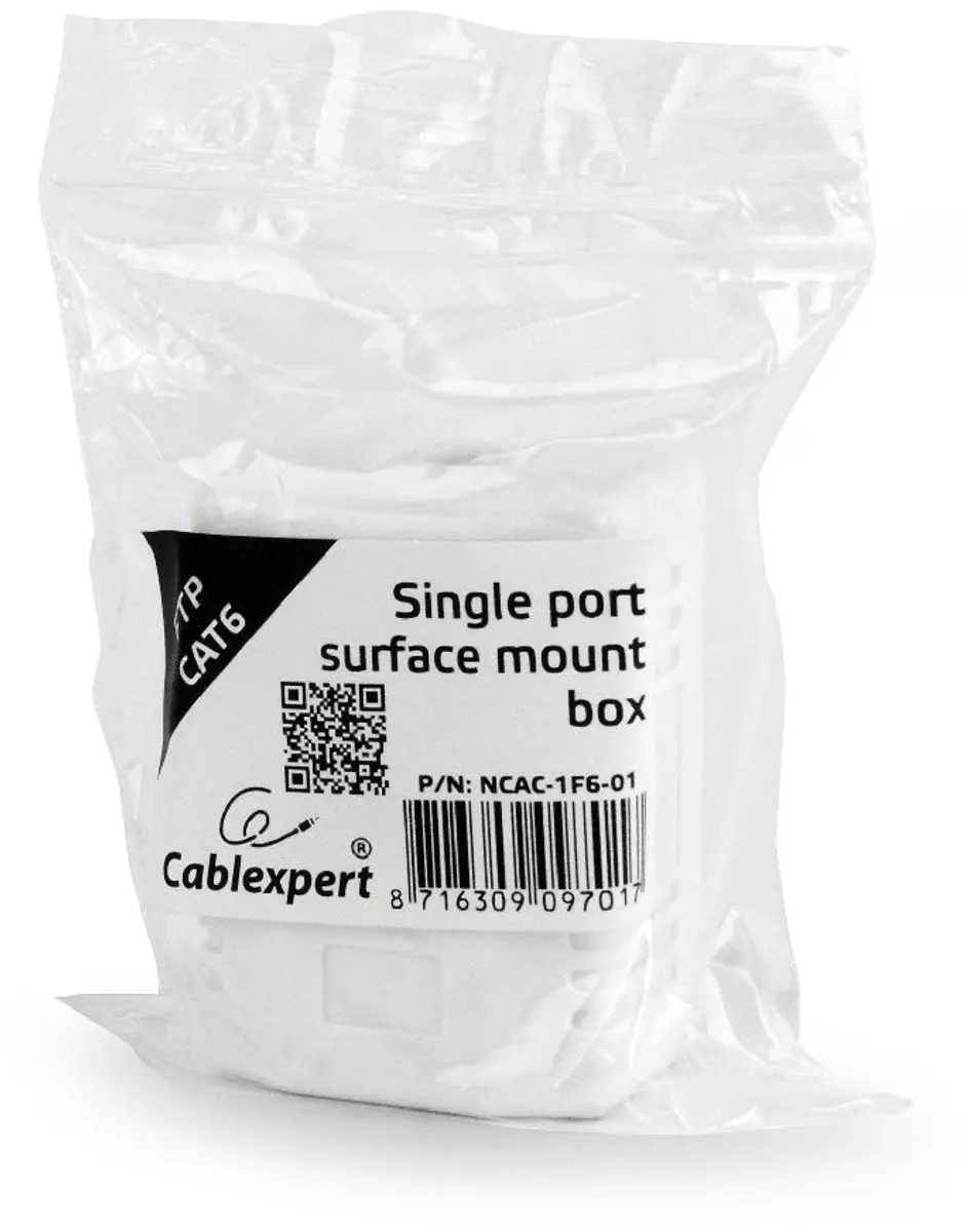 Cablexpert CAT6 FTP LAN-opbouwdoos 1-poorts - Wit