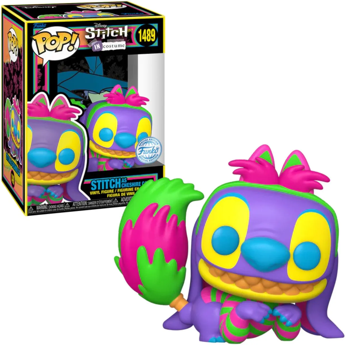 Funko Pop! Disney Stitch Cheshire Cat Black Light Exclusief