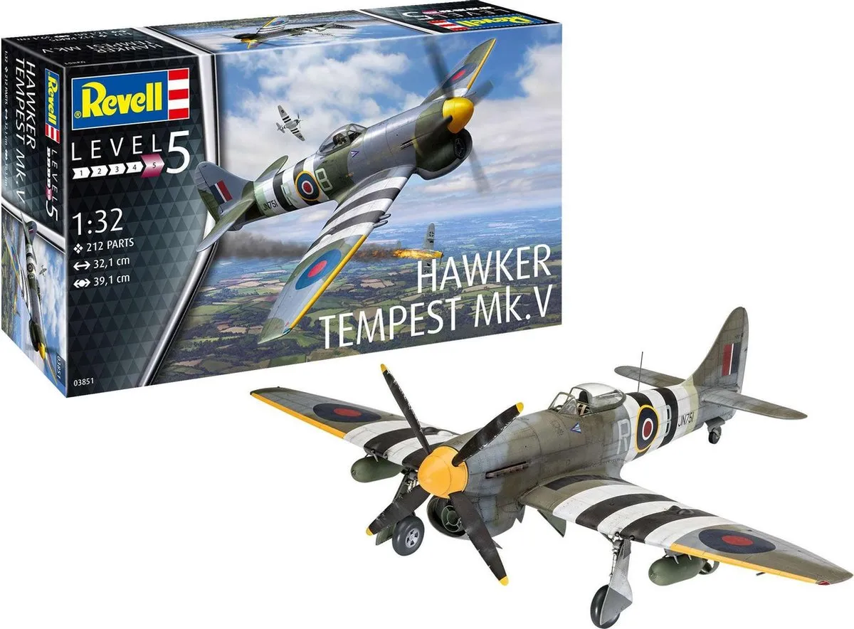 Revell Hawker Tempest V Modelbouwpakket 1:32 - 255 Onderdelen - Multi