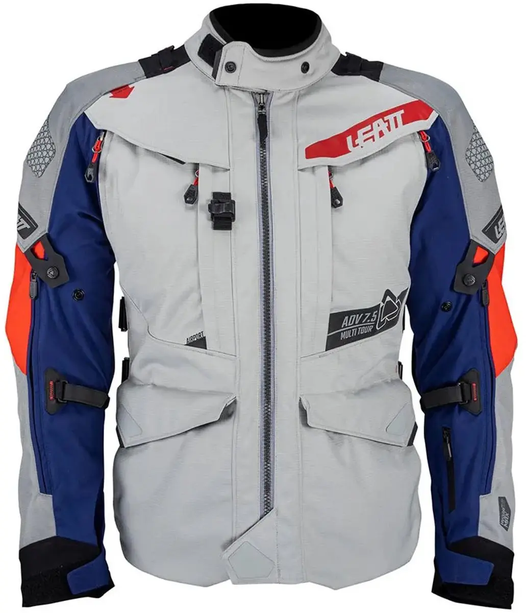 Leatt ADV MultiTour 7.5 Waterdichte Textieljas - XXXL - Lichtgrijs/Blauw/Rood