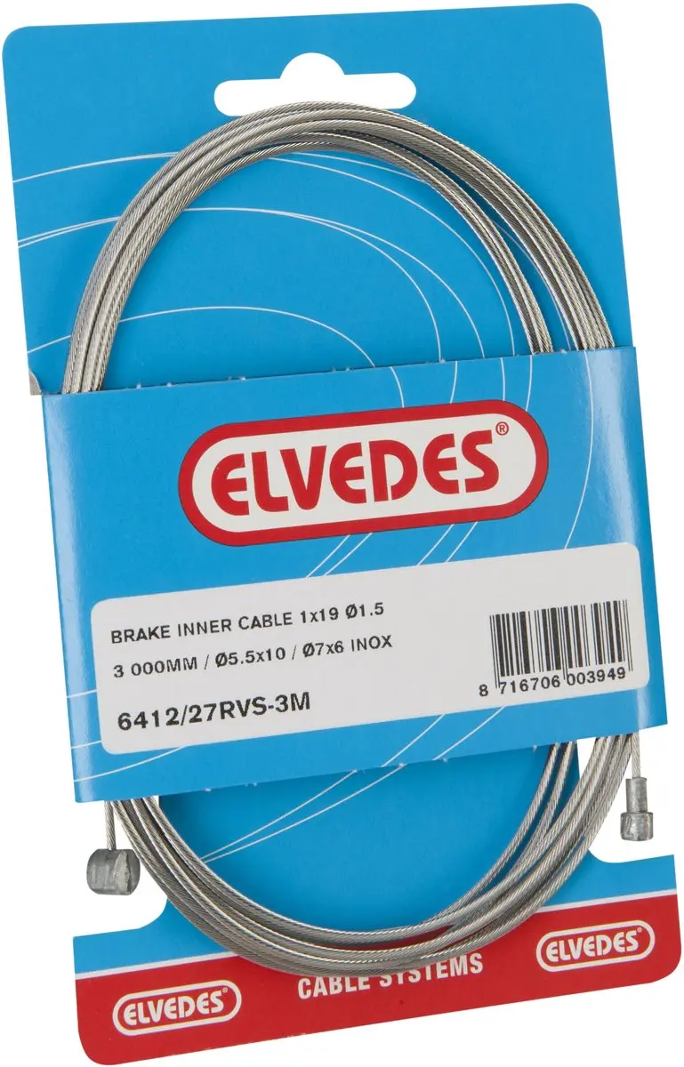 Elvedes Remkabel 3000mm RVS Ø1,5mm