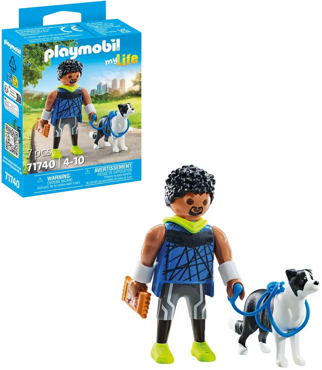Playmobil My Life Jogger met Border Collie 71740 - Multicolor