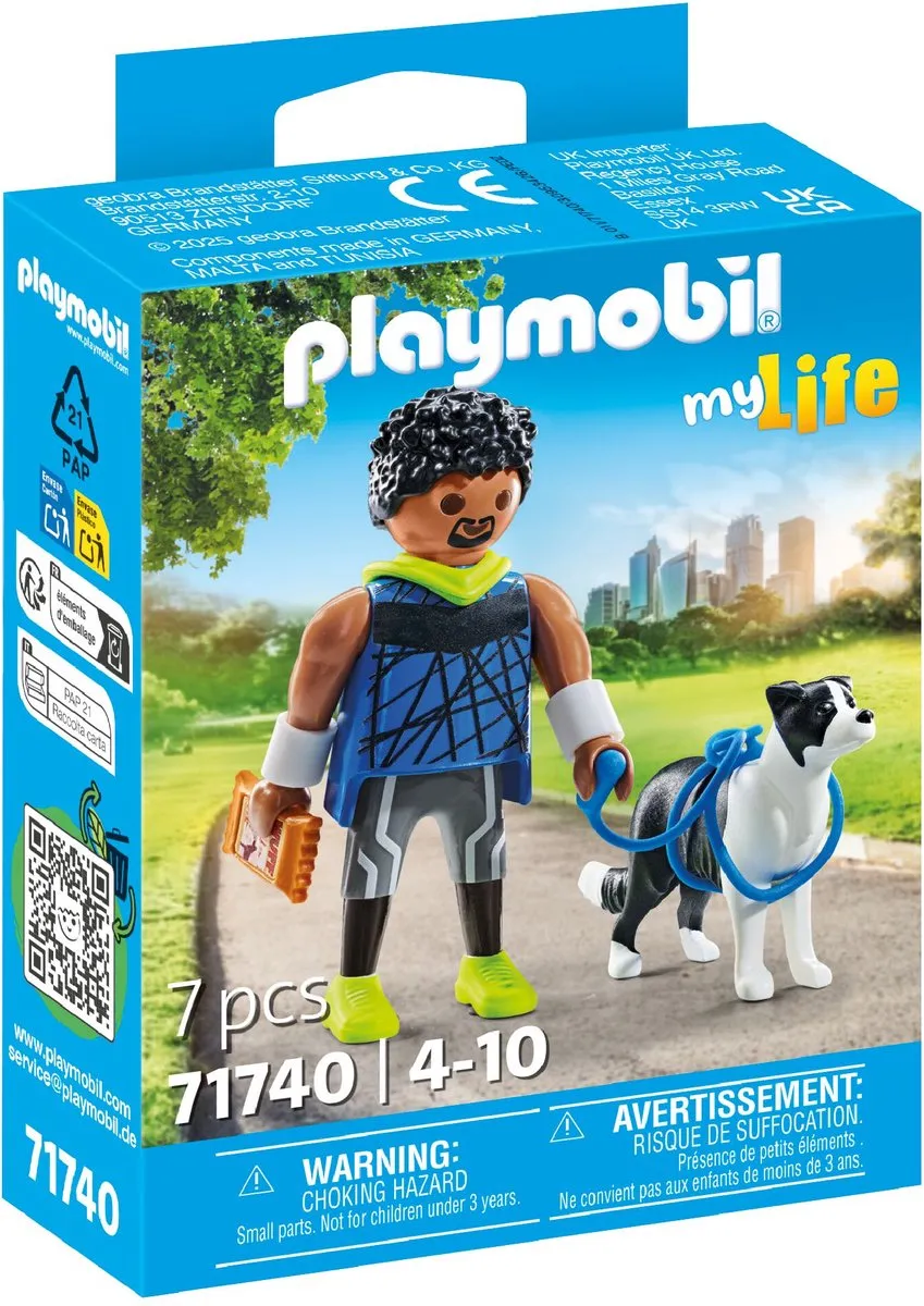 Playmobil My Life Jogger met Border Collie 71740 - Multicolor