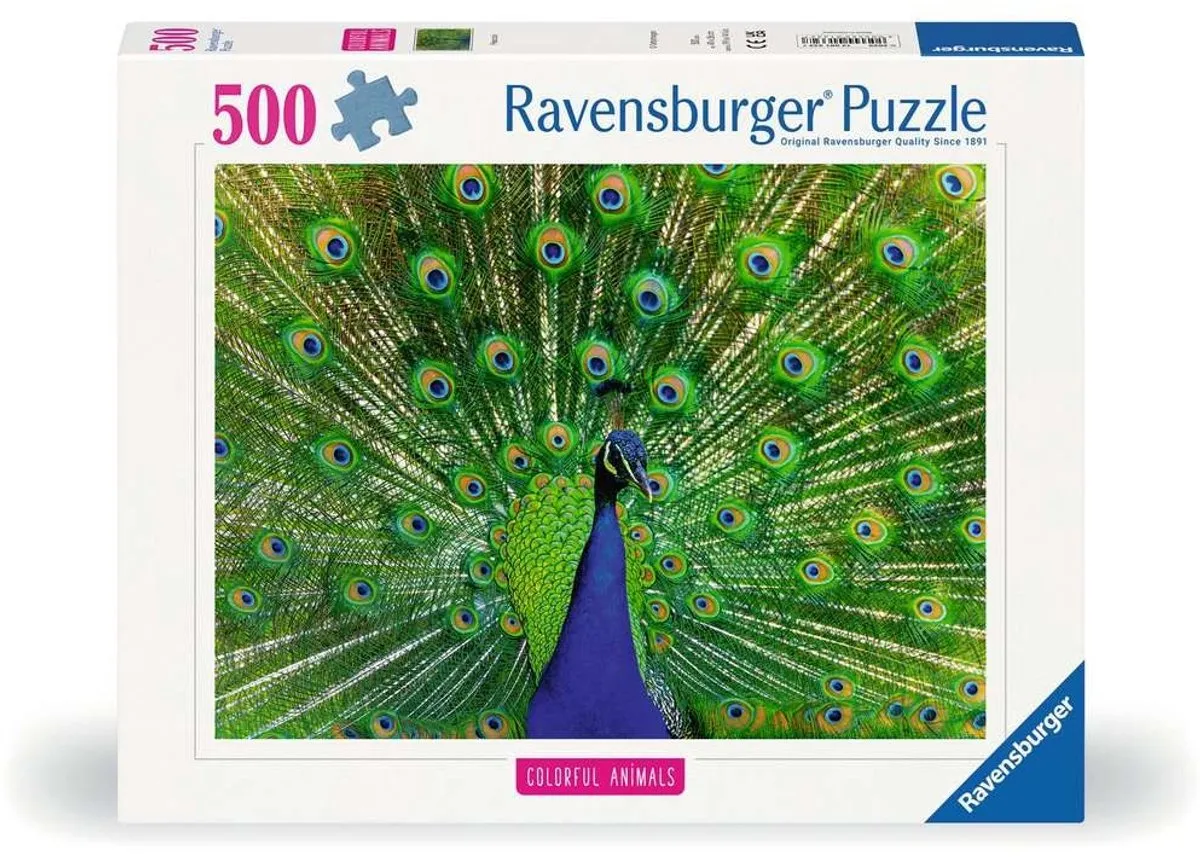Ravensburger Peacock Puzzel 500 Stuks - Meerkleurig