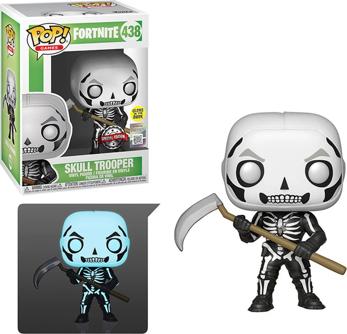 Funko Pop! Fortnite Skull Trooper S3 #438 - Glow-in-the-Dark - afbeelding 3 van 3