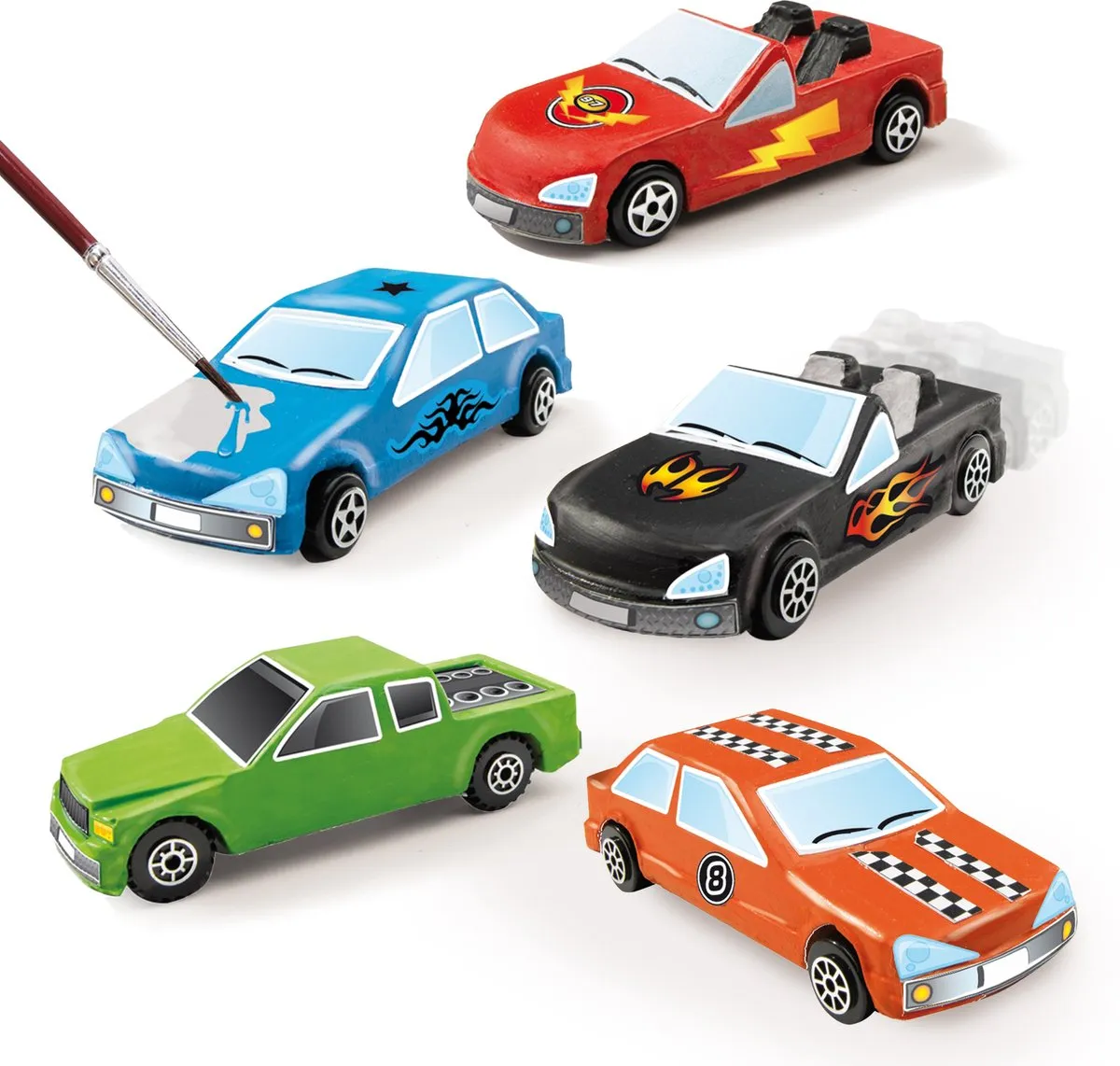 SES Creative Gieten & Schilderen Auto's - 5 Stuks
