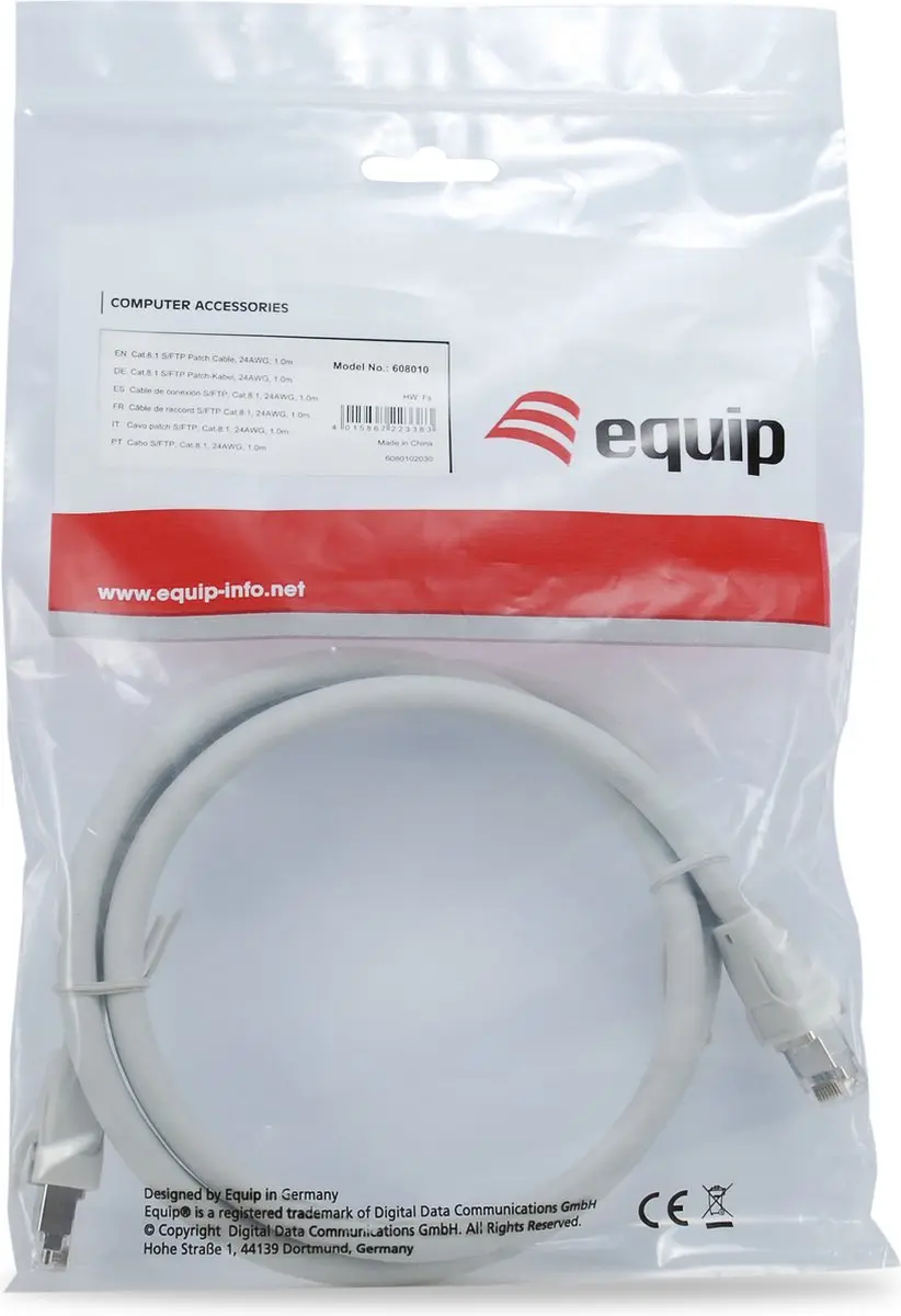 Equip 608017 Netwerkkabel Cat8.1 S/FTP 0,5m Grijs - afbeelding 5 van 6