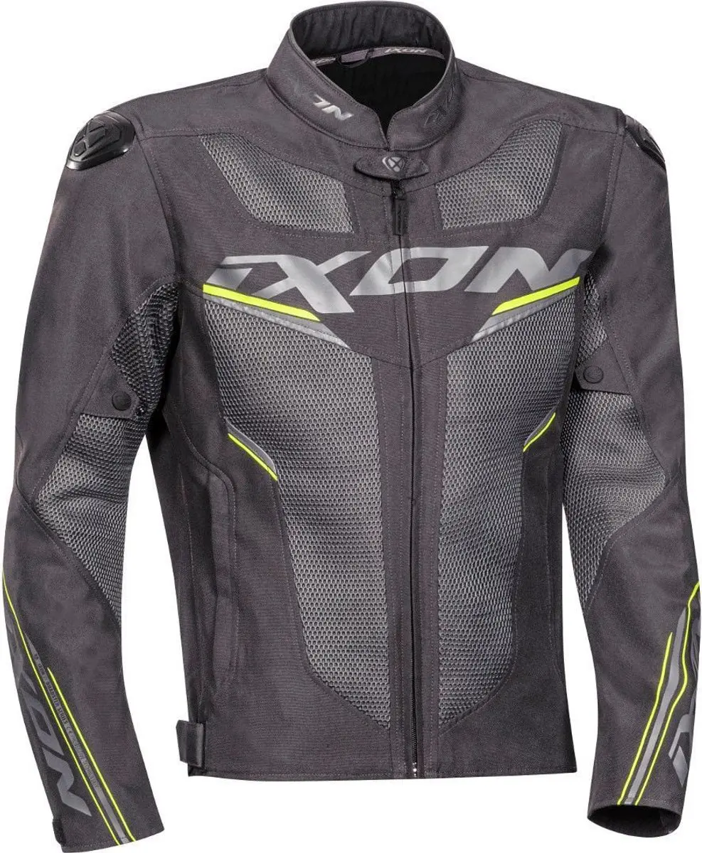 Ixon Draco Antraciet Grijs Bright Geel Textiele Motorjas