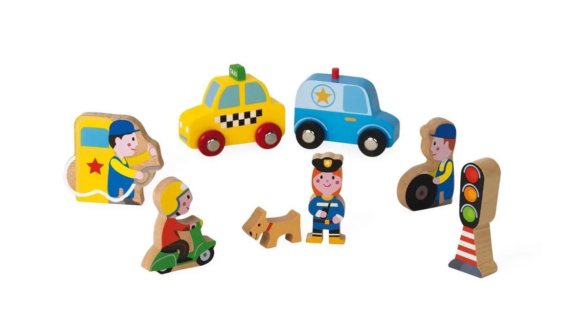 Janod Story Mini Stad - Blauw