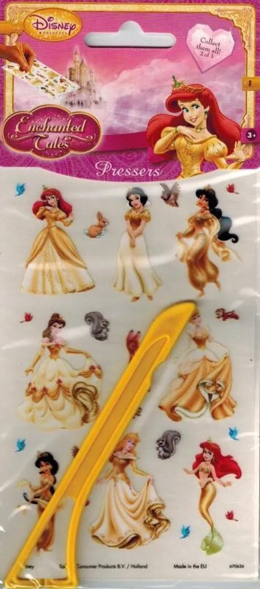 Disney Princess Wrijfplaatjes - 2 Setjes - Geel/Multi