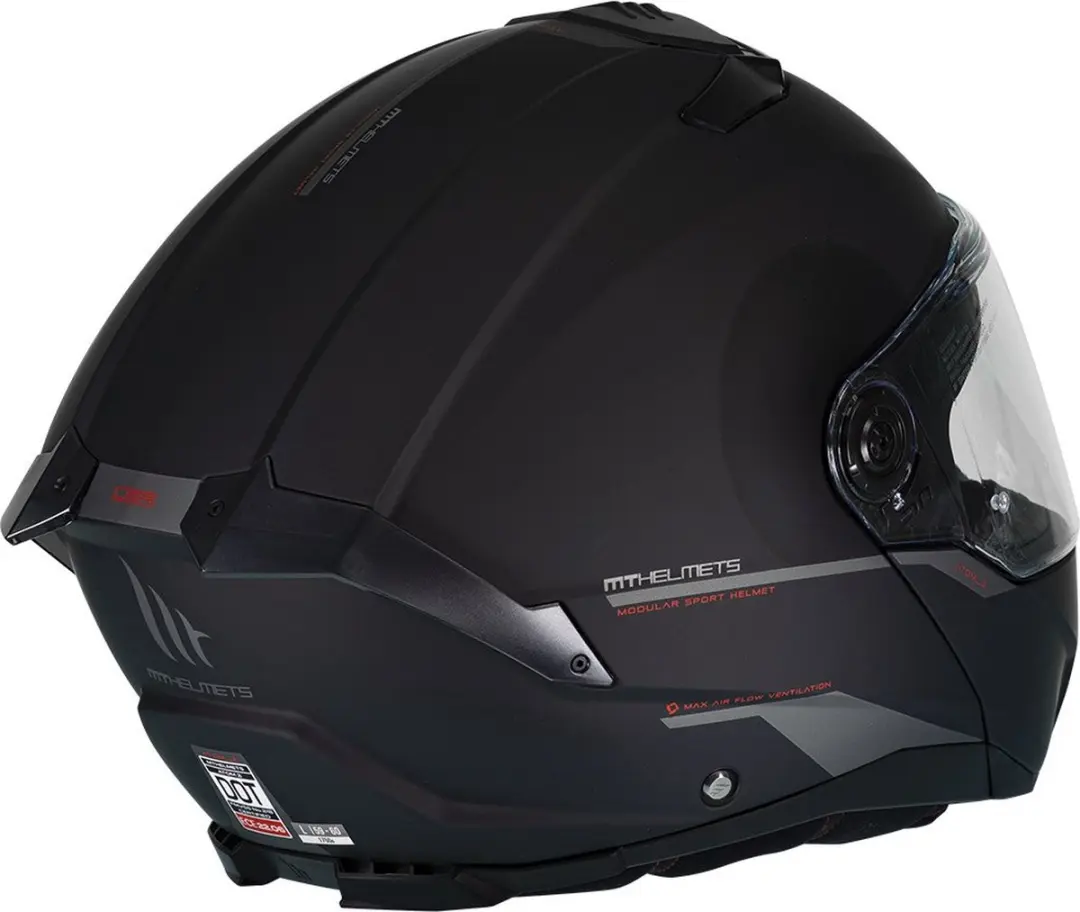 MT Helmets Atom II Systeemhelm - Maat M - Mat Zwart - afbeelding 5 van 6