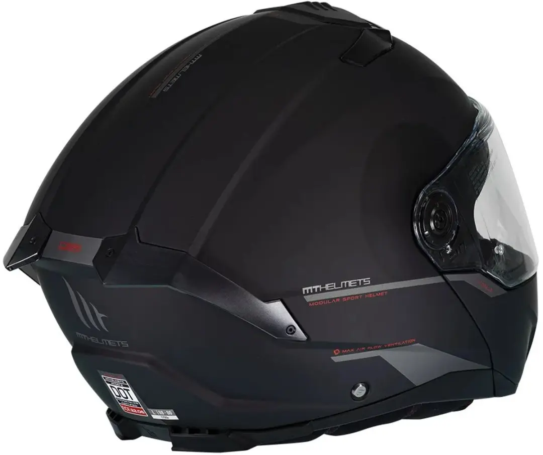 MT Helmets Atom II Systeemhelm - Maat M - Mat Zwart - afbeelding 6 van 6