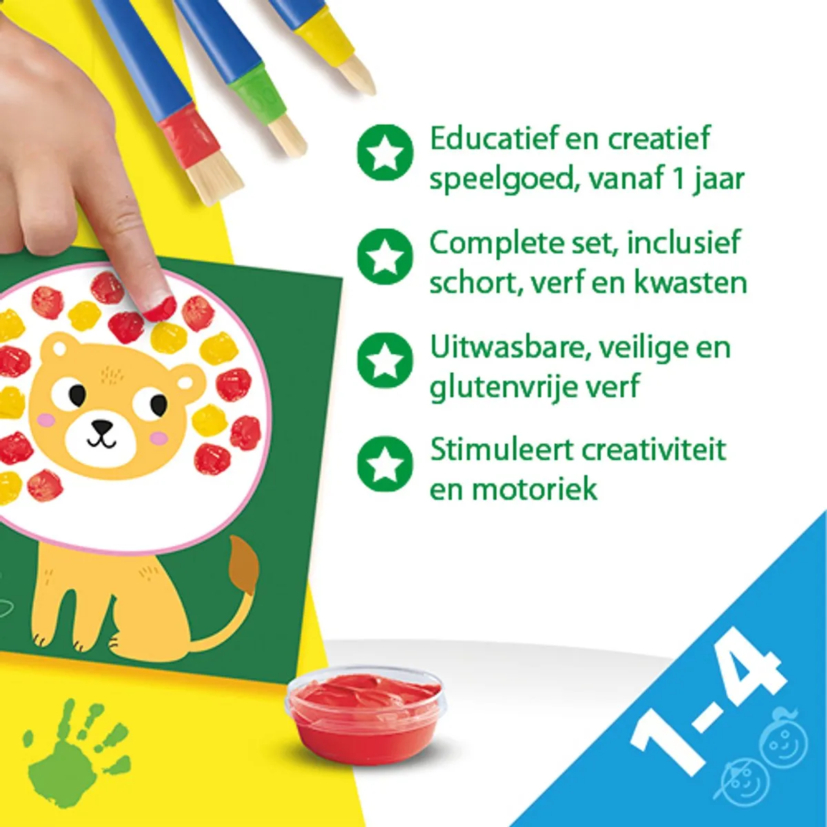 SES Creative Mijn Eerste Vingerverf Mega Knutselset - 3 Kleuren