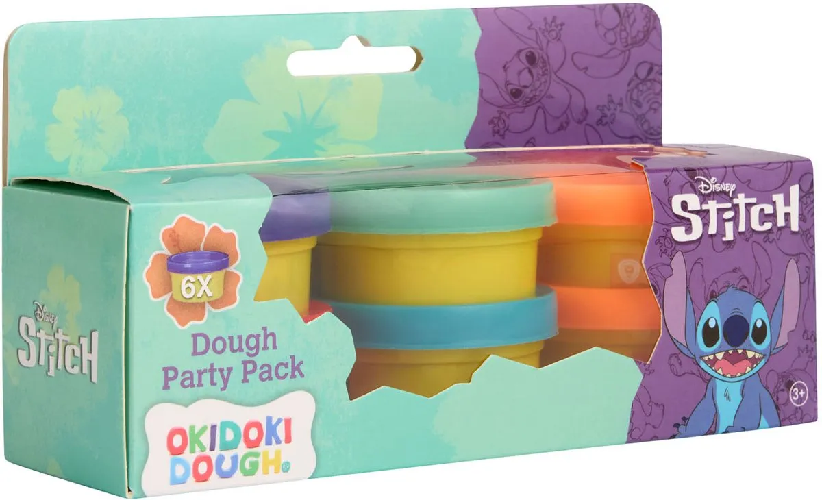 Disney Stitch Okidoki Dough Partypack - 6 Stuks