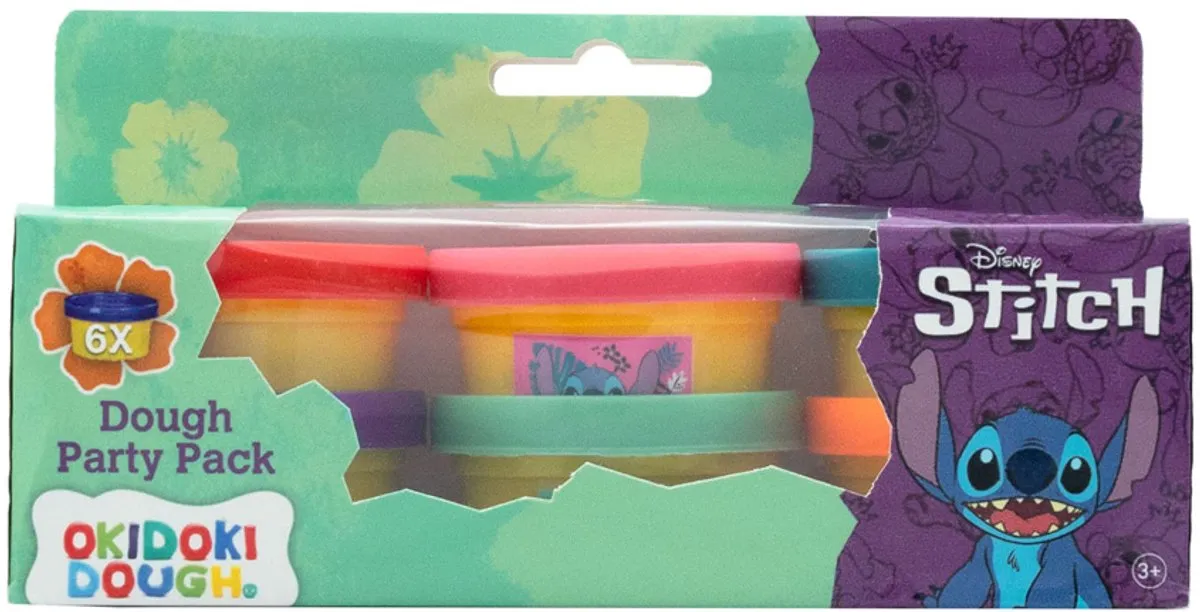 Disney Stitch Okidoki Dough Partypack - 6 Stuks