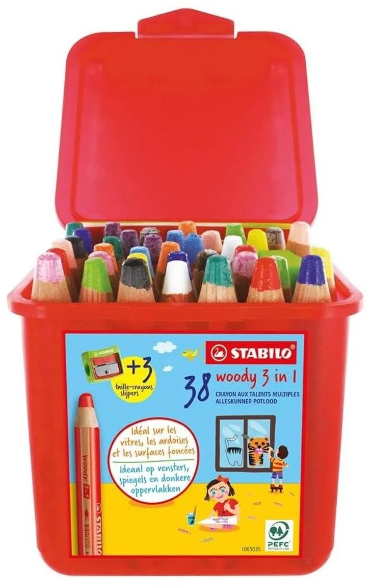 STABILO Woody 3-in-1 Multi Talent Kleurpotloden - 41 Stuks
