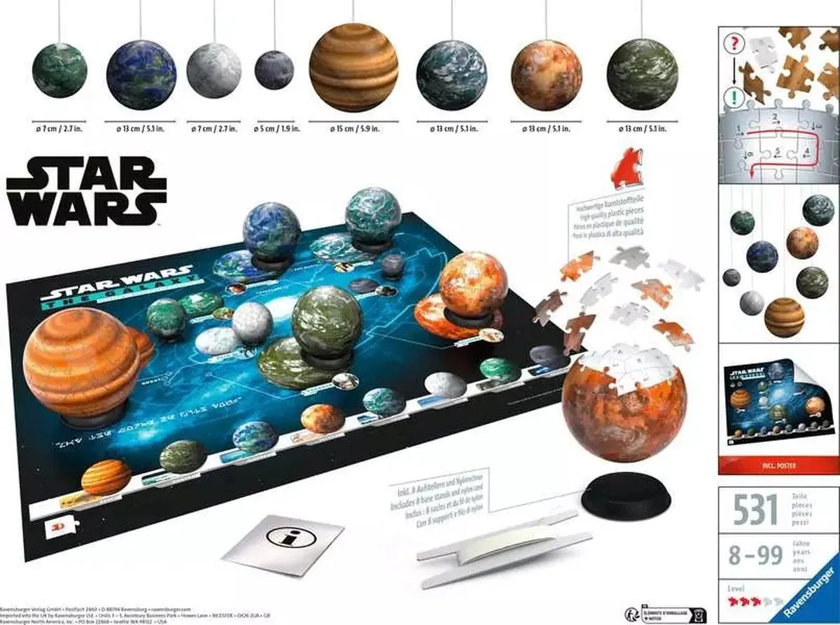 Ravensburger 3D Puzzle Star Wars Planeet Galaxy 3531 Stuks