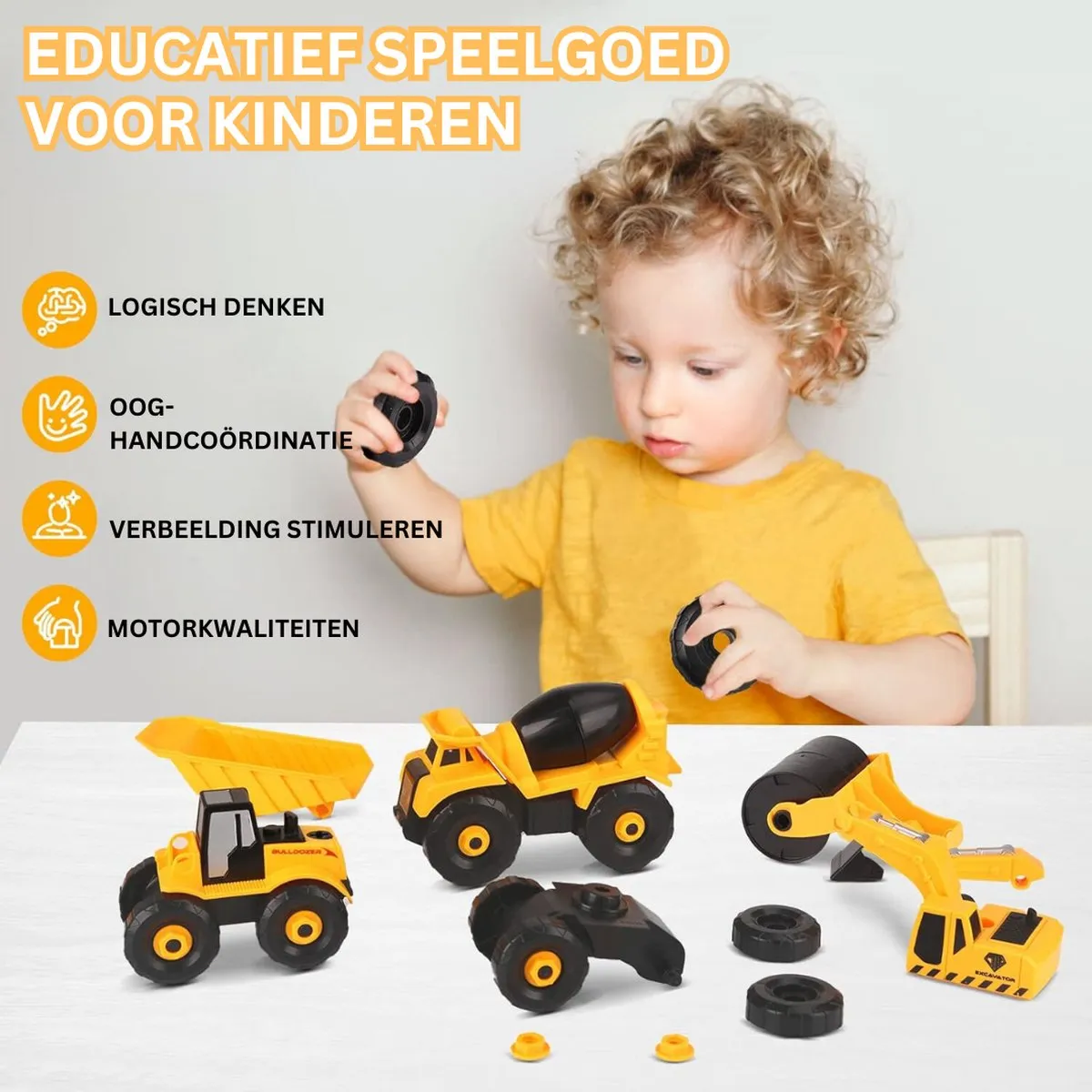 Vtech Bouwvoertuig Graafmachine 6-in-1 - Geel/Zwart