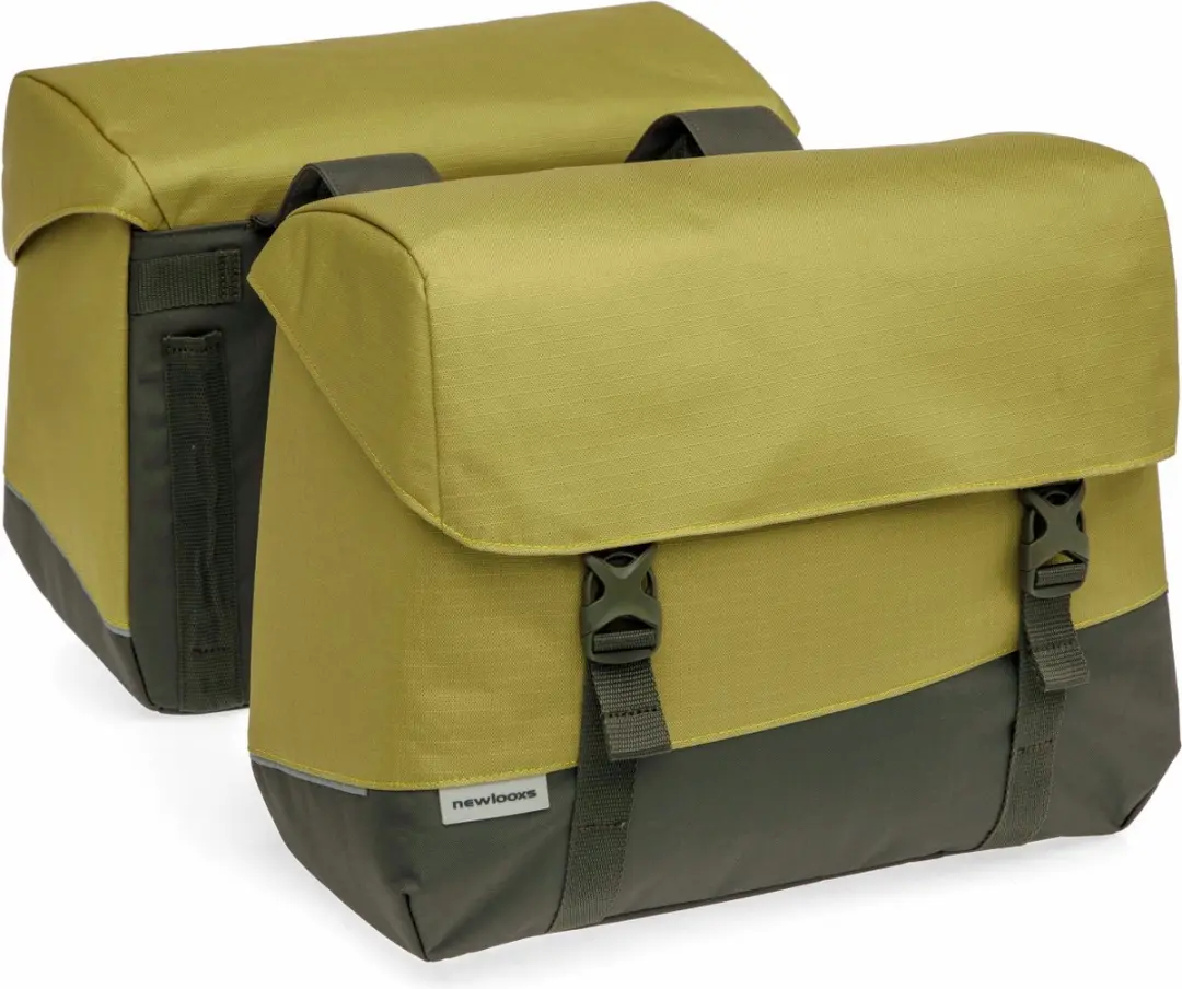 New Looxs Oslo Joli Double Dubbele Fietstas 37L - Olive/Yellow