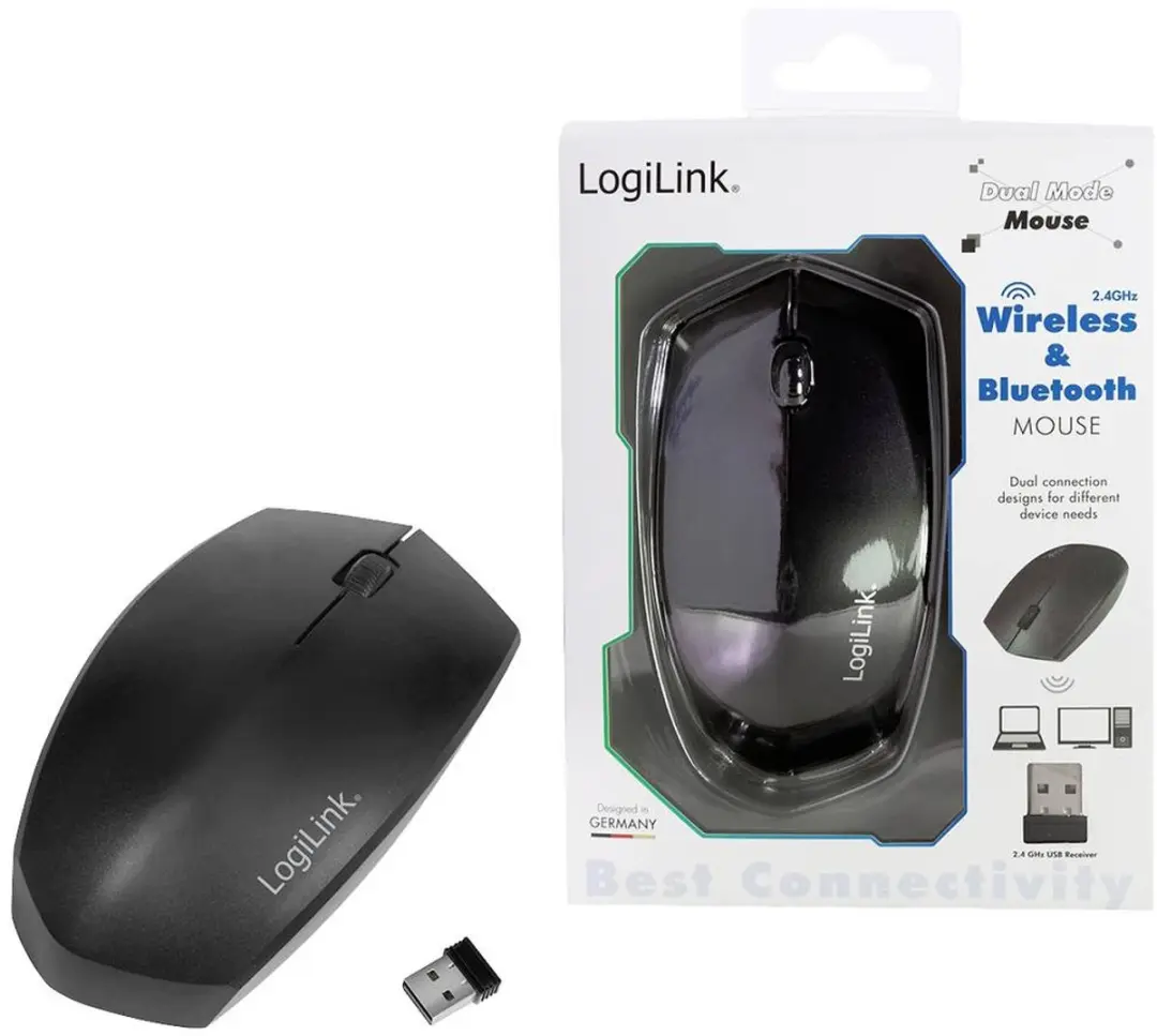 Logilink ID0191 Bluetooth Muis - 1200 DPI - Zwart