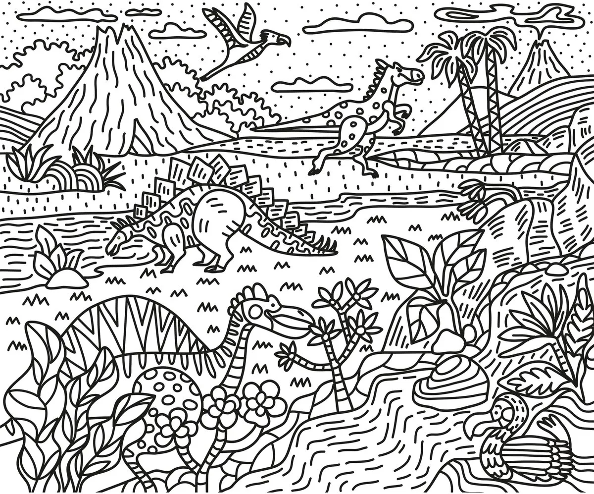 Janod Magisch Schilderij Dinosaurus - Waterverf - 6 Kunstwerken