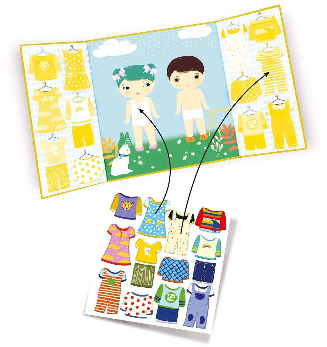 Djeco Herbruikbare Kledingstickers Multicolor