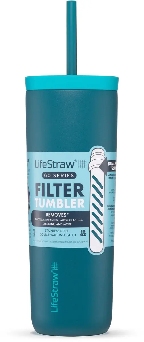 LifeStraw Go Tumbler 500ml RVS Waterfilterfles - Blauw
