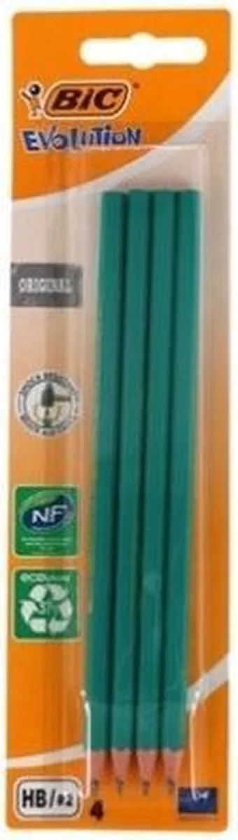 Bic Conté Ecolutions Evolution Potlood - Grijs - 4 Stuks