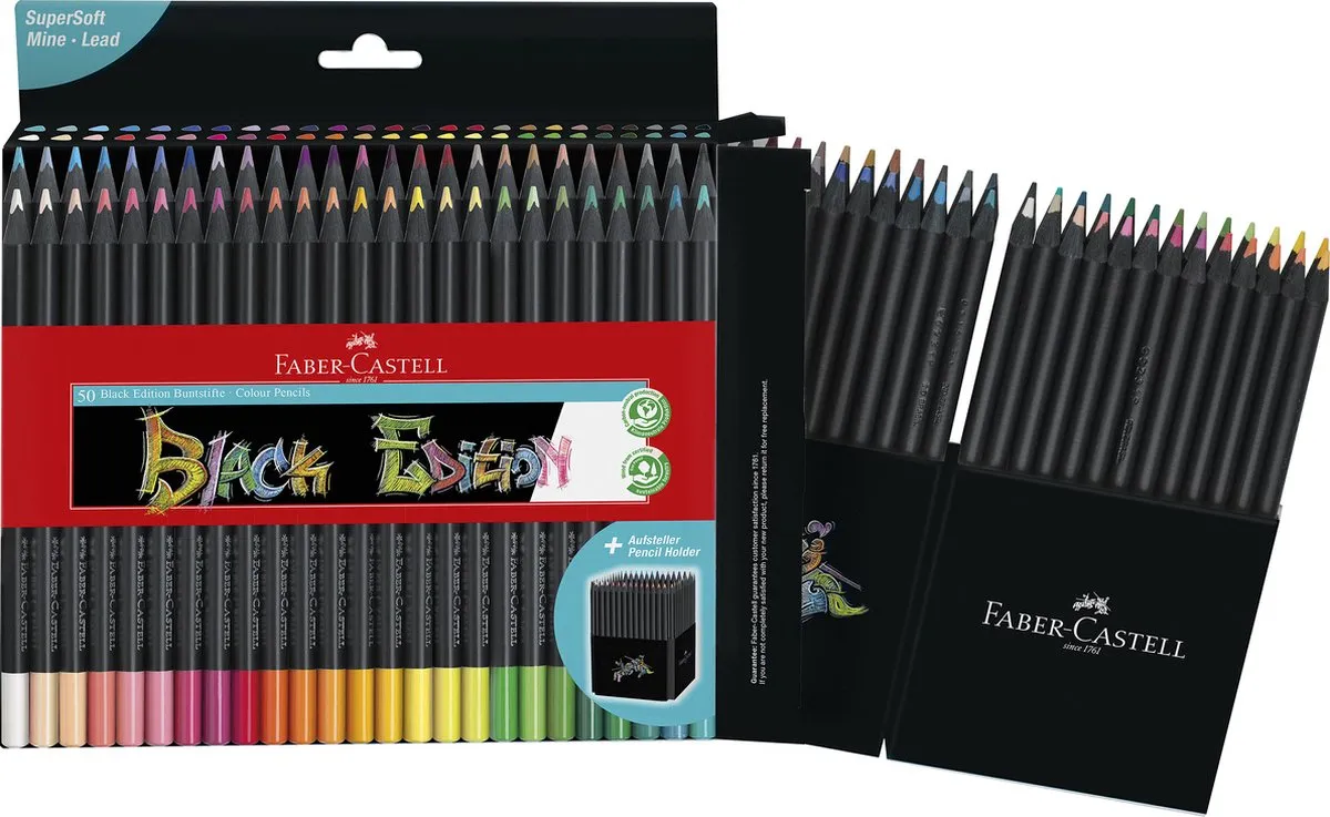 Faber-Castell FC-116450 Kleurpotloden - 50 Stuks - Black Edition