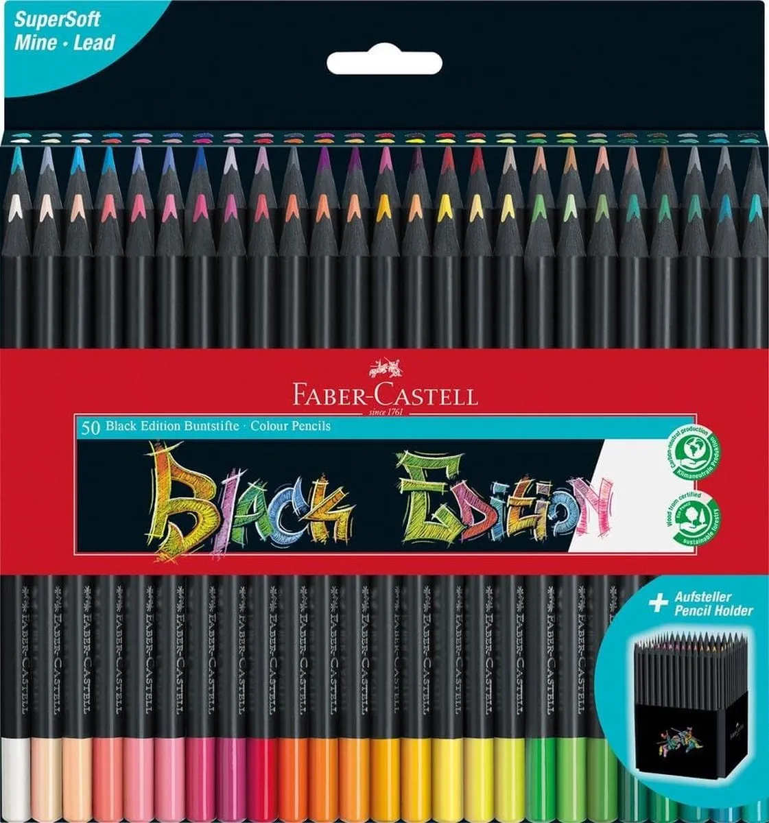 Faber-Castell FC-116450 Kleurpotloden - 50 Stuks - Black Edition