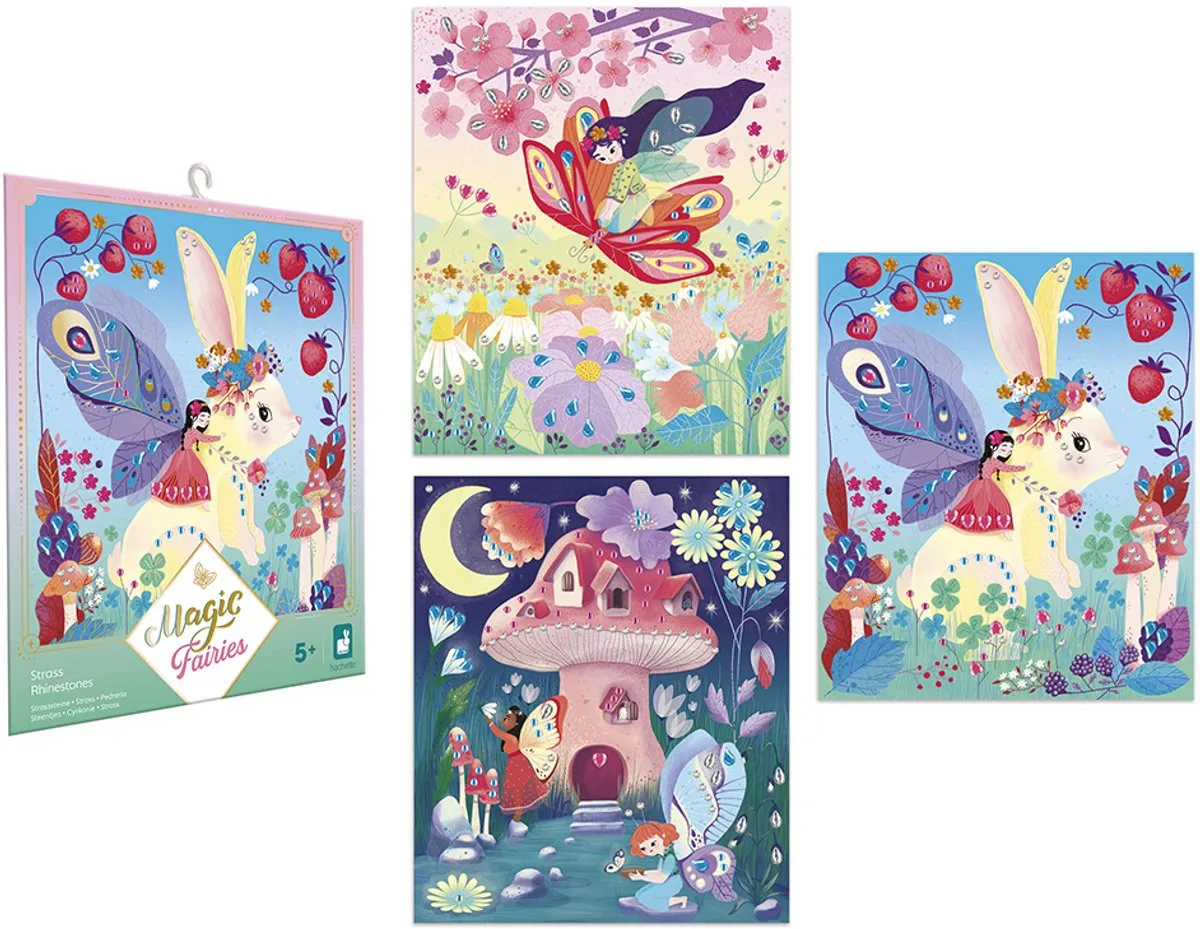 Janod Magic Fairies Creatief Pakket - Strassversiering - 3 Afbeeldingen - Multicolor